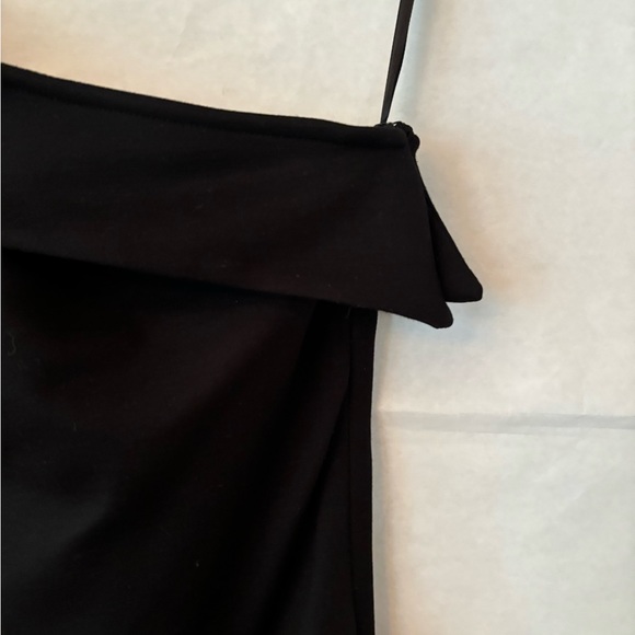 NBD Sweet November One Shoulder Silver Chain High Slit Little Black Dress sz S - Picture 9 of 13